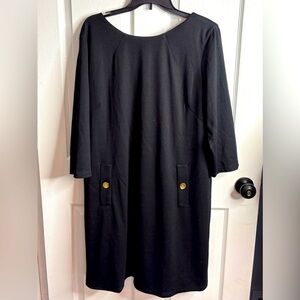 NWT Liz Claiborne Black 3/4 Sleeve Dress, 16, chic, professional, Madison Avenue